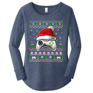 Video Gamer Xmas Holiday Video Game Controller Christmas Gift Women's Perfect Tri Tunic Long Sleeve Shirt