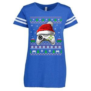 Video Gamer Xmas Holiday Video Game Controller Christmas Gift Enza Ladies Jersey Football T-Shirt