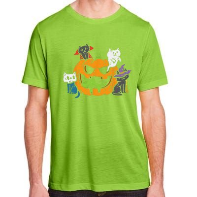 Vampire Ghost Zombie Witch Cats In Pumpkin Cute Halloween Adult ChromaSoft Performance T-Shirt