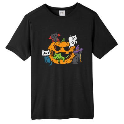 Vampire Ghost Zombie Witch Cats In Pumpkin Cute Halloween Tall Fusion ChromaSoft Performance T-Shirt