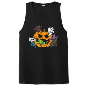 Vampire Ghost Zombie Witch Cats In Pumpkin Cute Halloween PosiCharge Competitor Tank