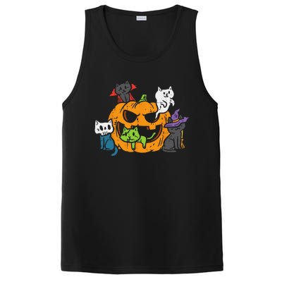 Vampire Ghost Zombie Witch Cats In Pumpkin Cute Halloween PosiCharge Competitor Tank