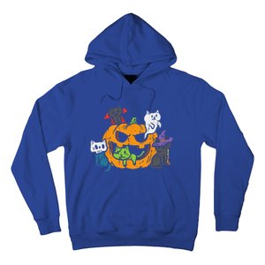 Vampire Ghost Zombie Witch Cats In Pumpkin Cute Halloween Hoodie