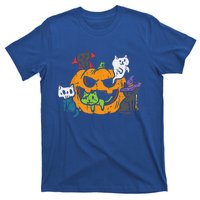 Vampire Ghost Zombie Witch Cats In Pumpkin Cute Halloween T-Shirt