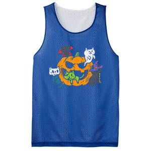 Vampire Ghost Zombie Witch Cats In Pumpkin Cute Halloween Mesh Reversible Basketball Jersey Tank