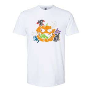 Vampire Ghost Zombie Witch Cats In Pumpkin Cute Halloween Softstyle CVC T-Shirt