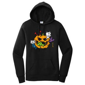 Vampire Ghost Zombie Witch Cats In Pumpkin Cute Halloween Women's Pullover Hoodie