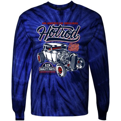 Vintage Hotrod 1932 Car Graphic Tie-Dye Long Sleeve Shirt