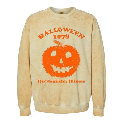 Vintage Halloween 1978 Pumpkin Haddonfield Illinois Colorblast Crewneck Sweatshirt