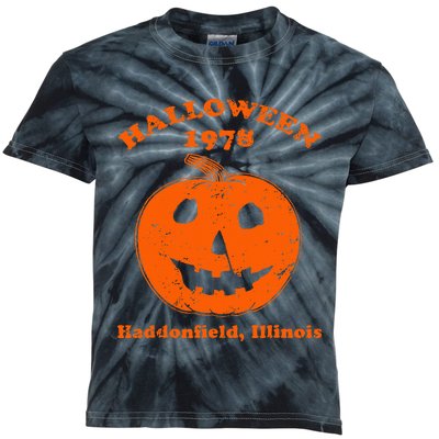 Vintage Halloween 1978 Pumpkin Haddonfield Illinois Kids Tie-Dye T-Shirt