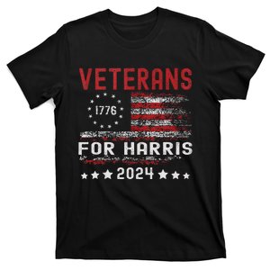 Veterans Harris 2024 American Usa Flag Kamala Harris T-Shirt