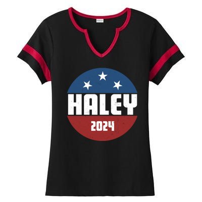 Vote Haley 2024 Election Retro Vintage Ladies Halftime Notch Neck Tee