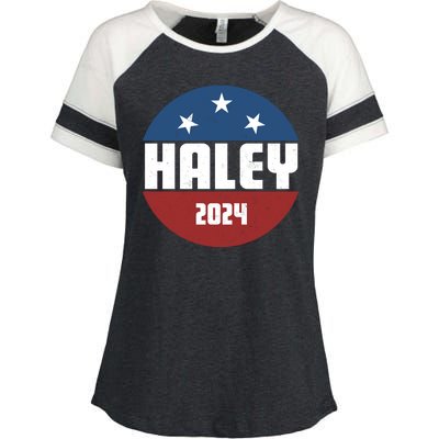 Vote Haley 2024 Election Retro Vintage Enza Ladies Jersey Colorblock Tee