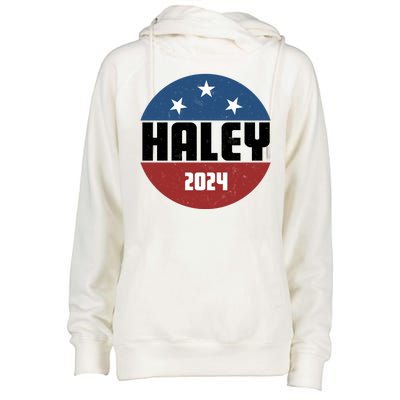 Vote Haley 2024 Election Retro Vintage Womens Funnel Neck Pullover Hood