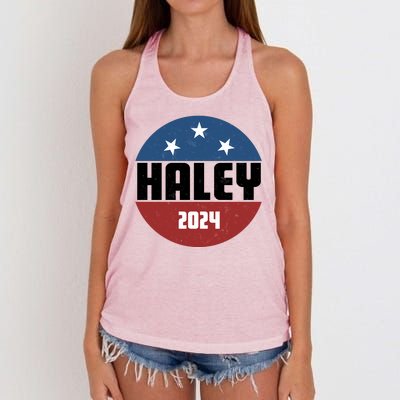 Vote Haley 2024 Election Retro Vintage Women's Knotted Racerback Tank