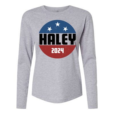 Vote Haley 2024 Election Retro Vintage Womens Cotton Relaxed Long Sleeve T-Shirt