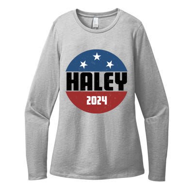 Vote Haley 2024 Election Retro Vintage Womens CVC Long Sleeve Shirt