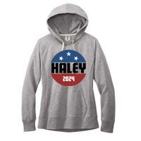 Vote Haley 2024 Election Retro Vintage Women's Fleece Hoodie