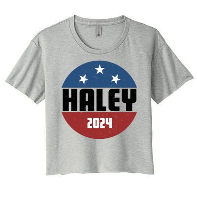 Vote Haley 2024 Election Retro Vintage Women's Crop Top Tee