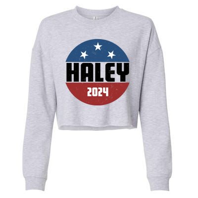 Vote Haley 2024 Election Retro Vintage Cropped Pullover Crew