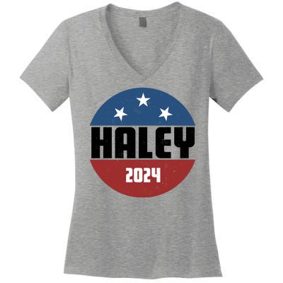 Vote Haley 2024 Election Retro Vintage Women's V-Neck T-Shirt