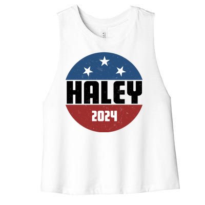 Vote Haley 2024 Election Retro Vintage Women's Racerback Cropped Tank