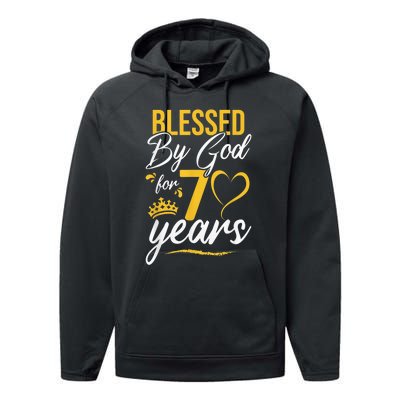 Vintage Happy 70 years Blessed by God for 70th Birthday gift Performance Fleece Hoodie