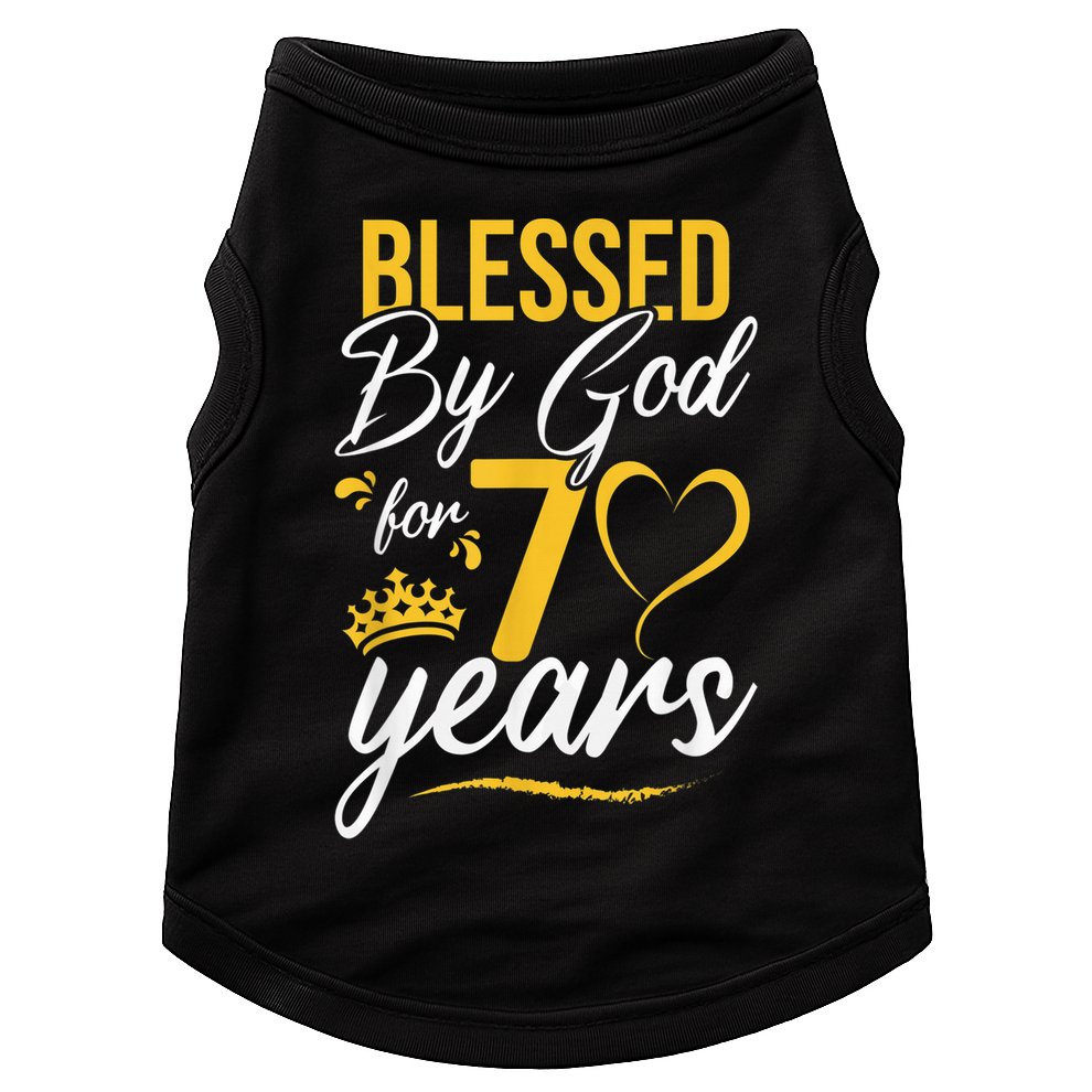 Vintage Happy 70 years Blessed by God for 70th Birthday gift Doggie Tank