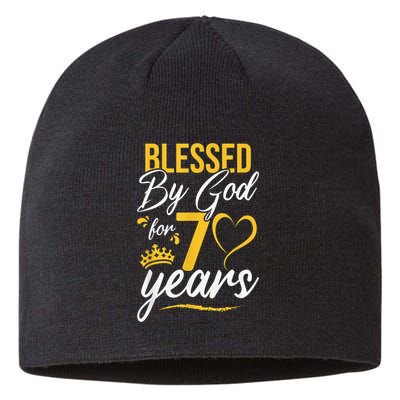Vintage Happy 70 years Blessed by God for 70th Birthday gift Sustainable Beanie