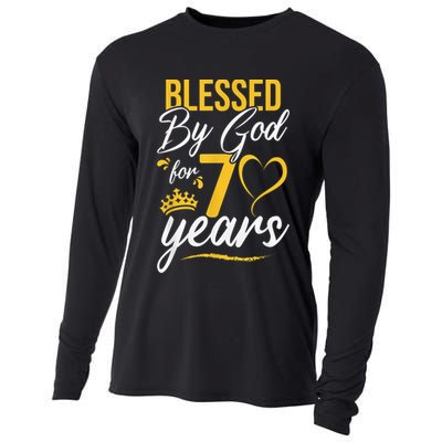 Vintage Happy 70 years Blessed by God for 70th Birthday gift Cooling Performance Long Sleeve Crew