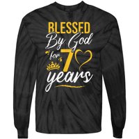 Vintage Happy 70 years Blessed by God for 70th Birthday gift Tie-Dye Long Sleeve Shirt