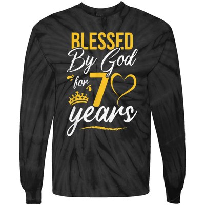 Vintage Happy 70 years Blessed by God for 70th Birthday gift Tie-Dye Long Sleeve Shirt