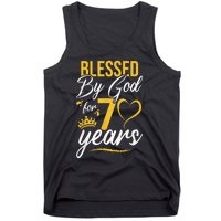 Vintage Happy 70 years Blessed by God for 70th Birthday gift Tank Top