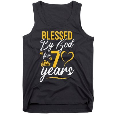 Vintage Happy 70 years Blessed by God for 70th Birthday gift Tank Top