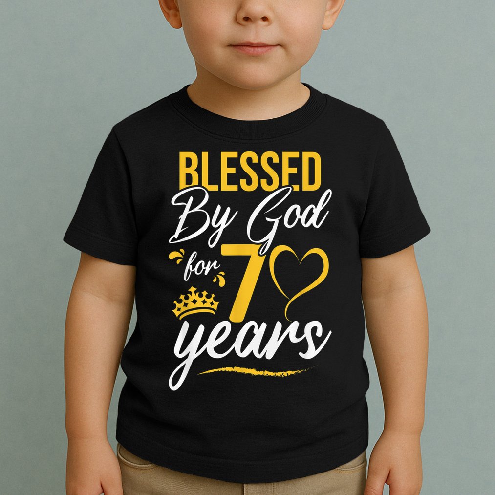 Vintage Happy 70 years Blessed by God for 70th Birthday gift Toddler T-Shirt