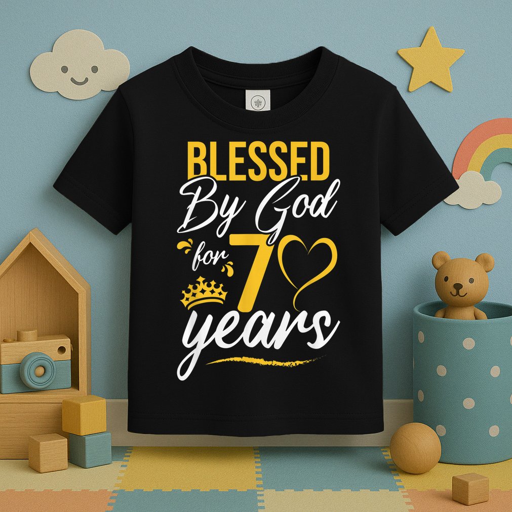 Vintage Happy 70 years Blessed by God for 70th Birthday gift Toddler T-Shirt