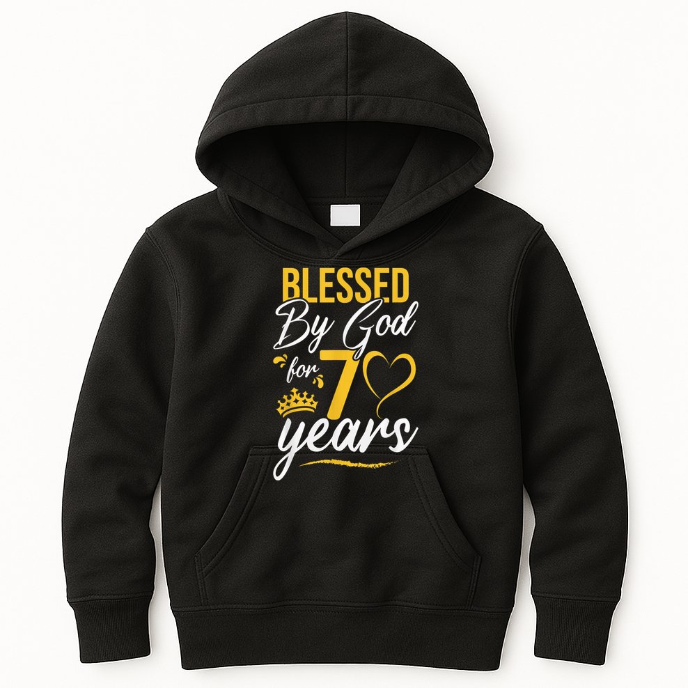 Vintage Happy 70 years Blessed by God for 70th Birthday gift Kids Hoodie