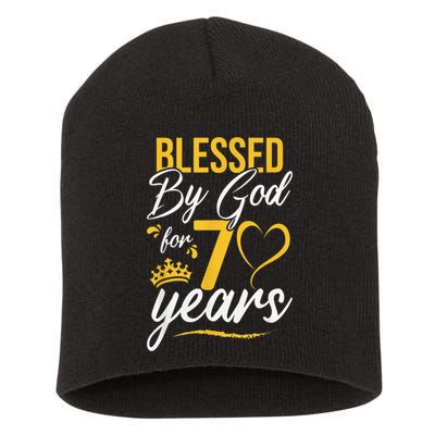 Vintage Happy 70 years Blessed by God for 70th Birthday gift Short Acrylic Beanie