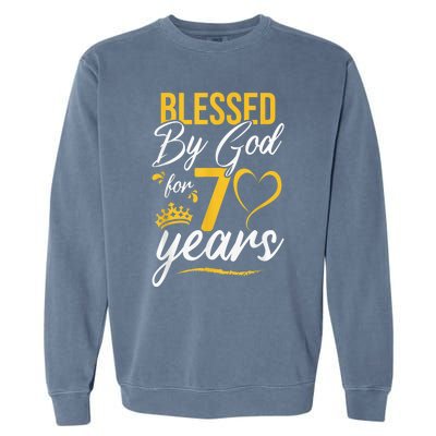 Vintage Happy 70 years Blessed by God for 70th Birthday gift Garment-Dyed Sweatshirt