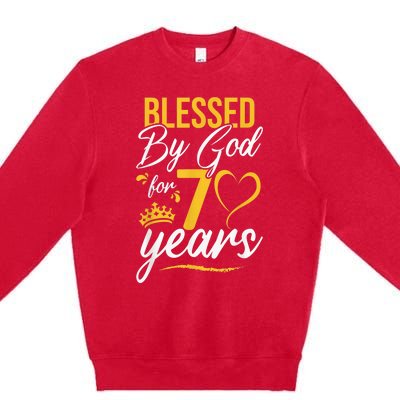 Vintage Happy 70 years Blessed by God for 70th Birthday gift Premium Crewneck Sweatshirt