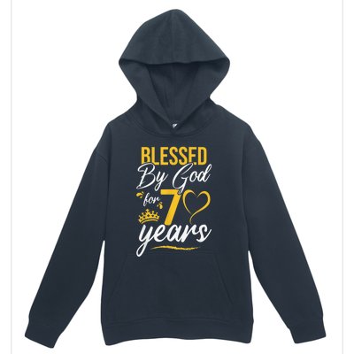 Vintage Happy 70 years Blessed by God for 70th Birthday gift Urban Pullover Hoodie