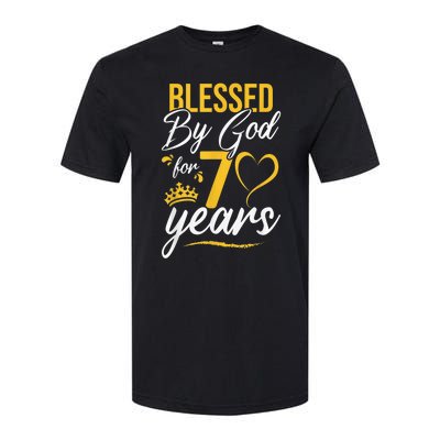 Vintage Happy 70 years Blessed by God for 70th Birthday gift Softstyle® CVC T-Shirt