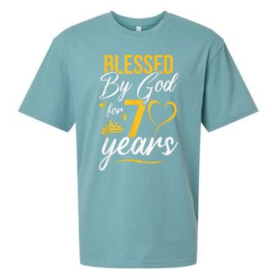 Vintage Happy 70 years Blessed by God for 70th Birthday gift Sueded Cloud Jersey T-Shirt