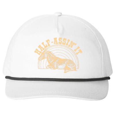 Vintage Half Assin It Mule Donkey Snapback Five-Panel Rope Hat