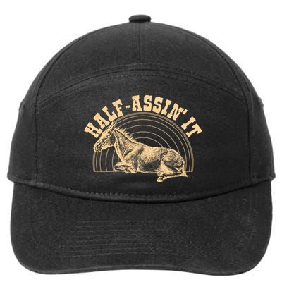 Vintage Half Assin It Mule Donkey 7-Panel Snapback Hat