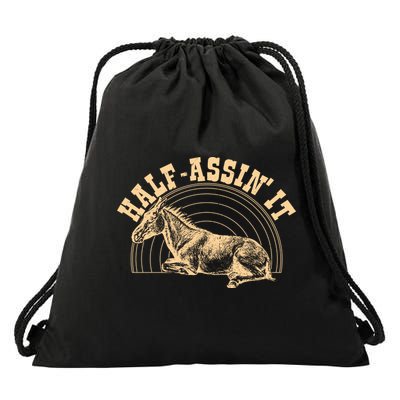 Vintage Half Assin It Mule Donkey Drawstring Bag