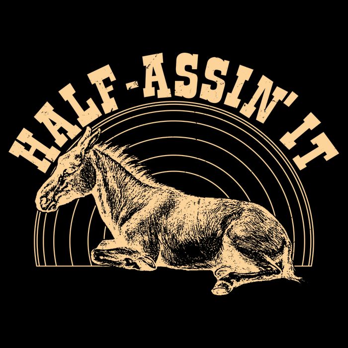 Vintage Half Assin It Mule Donkey Flatbill Hat