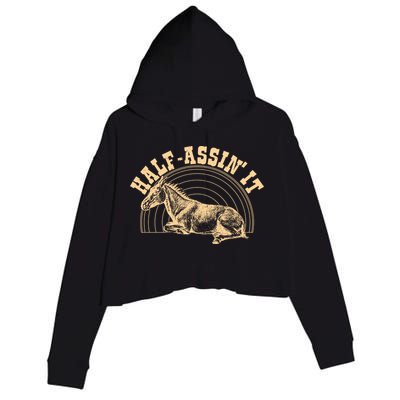 Vintage Half Assin It Mule Donkey Crop Fleece Hoodie