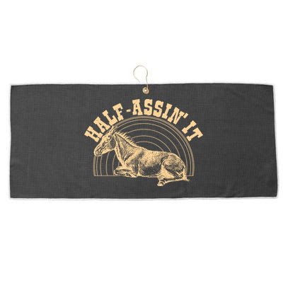 Vintage Half Assin It Mule Donkey Large Microfiber Waffle Golf Towel
