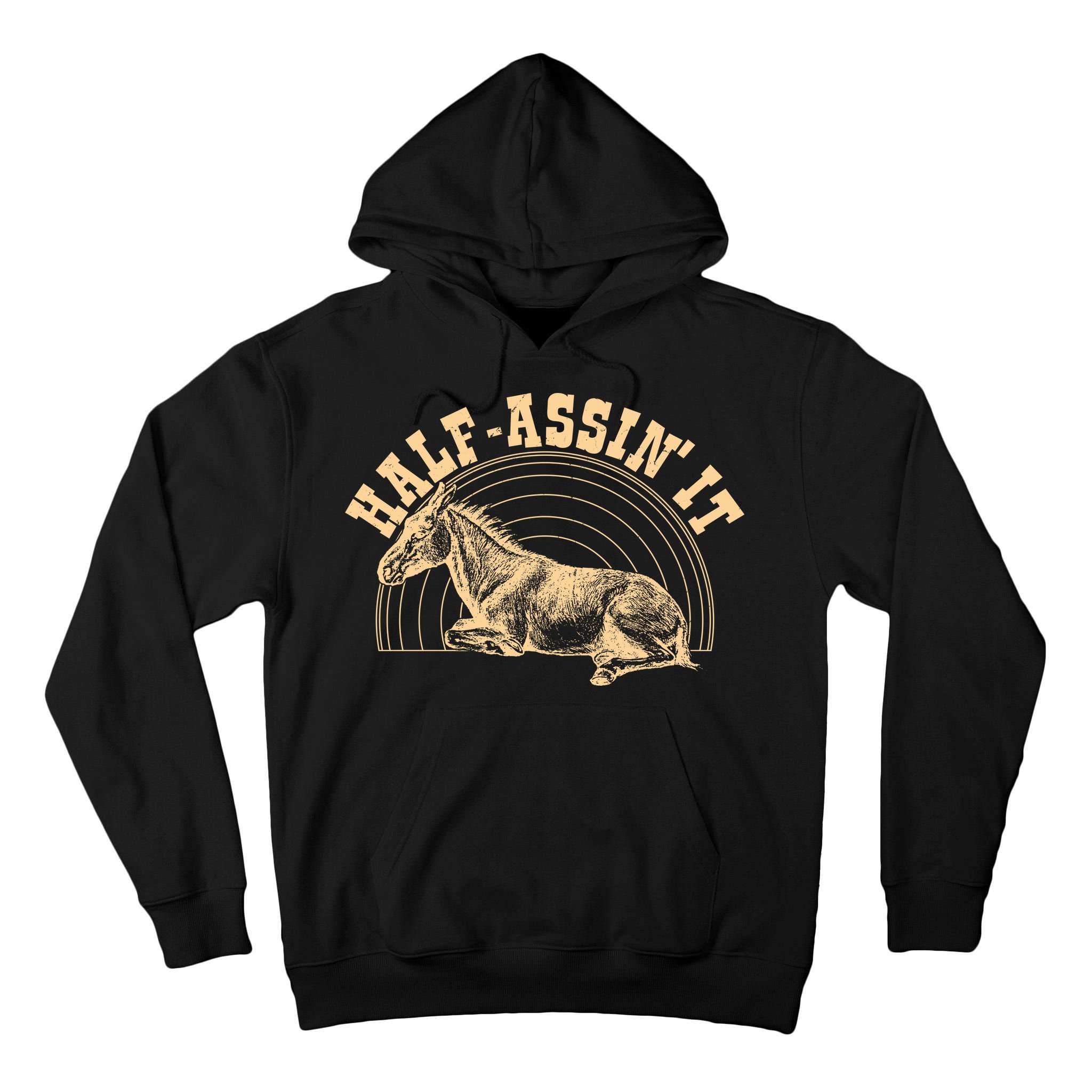 Vintage Half Assin It Mule Donkey Tall Hoodie